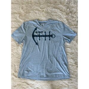 Tommy Hilfiger Mens Blue Anchor‎ Graphic V Neck Short Sleeve T Shirt